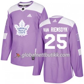 Toronto Maple Leafs Hockeydrakt James Van Riemsdyk 25 2017-2018 Purple Fights Cancer Practice Adidas Authentic - Herre